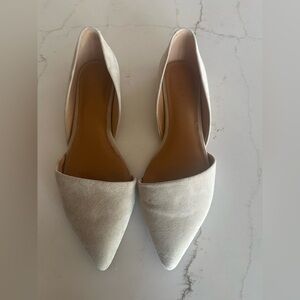 J. Crew Cream Pointed Toe Flats
